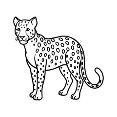 A leopard line art vector illustration