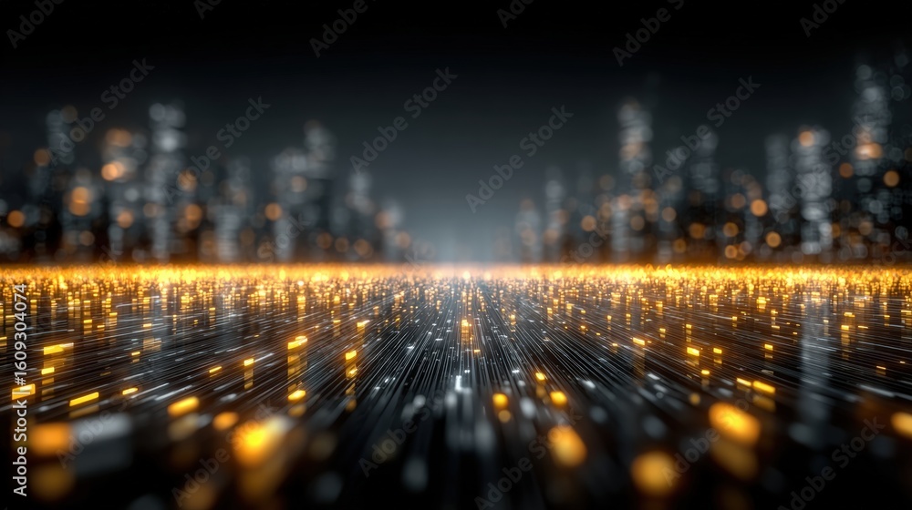 Poster abstract network grid with files and folders, futuristic software interface, digital document manage