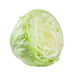 Fototapeta premium Green Iceberg lettuce on transparent