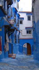 Arch over a passageway in the medina in Chefchaouen, Morocco