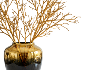 Gold Branches in a Black and Gold Vase