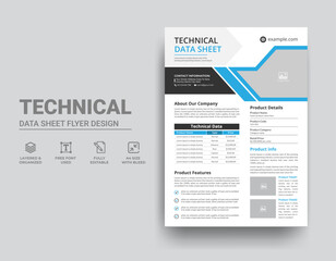 Technical Data Sheet Flyer Template Design	