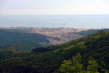 Obraz premium hilly panorama of Genoa, Italy