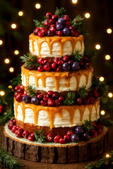 christmas cake with fruits