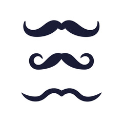Moustache icons set in different style vector stock