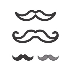 Moustache icons set in different style vector stock