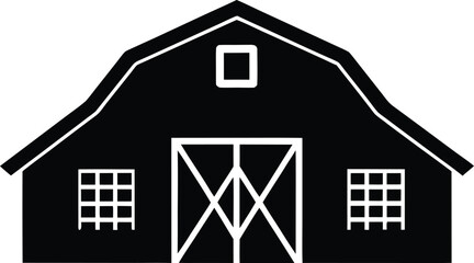 barn garage icon,Barn  black silhouette vector illustration © Silhouette Store12