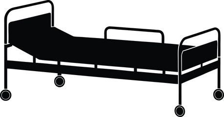 hospital bed  black silhouette vector,perfect for hospital bed illustration