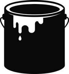 paint can black silhouette vector,minimalist Paint Can Handle Silhouette
