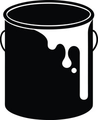 paint can black silhouette vector,minimalist Paint Can Handle Silhouette