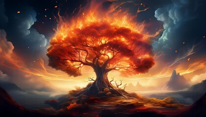 fiery ring encircles a metallic star