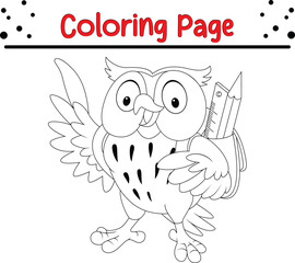Owl outline coloring book page 
