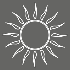 
a white sun with rays