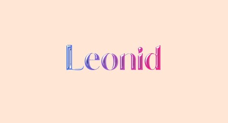 Leonid name isolated. Leonid graffiti. Leonid typography. Leonid graphic bold name. World's famous countries and cities' names illustration. Graphic vector design in jpg format.	
