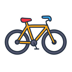 Fototapeta premium Flat color icon of modern bicycle isolated on transparent background, perfect for fitness apps and eco transport branding