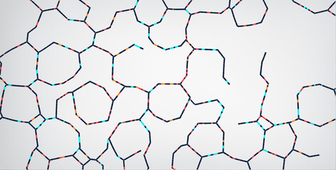 abstract colorful hexagonal network design