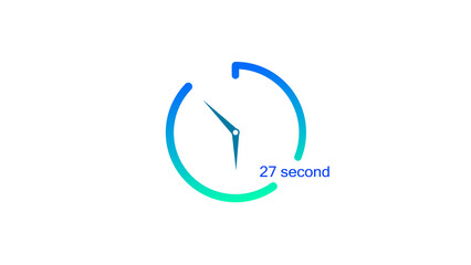 27 Second timer clock icon illustration. modern design illustration 4k illustration. and creating a stunning illustration.