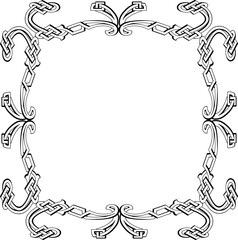Vintage Ornamental Frame – Elegant Black Vector Border, PNG, 300 DPI 