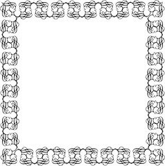 Vintage Ornamental Frame – Elegant Black Vector Border, PNG, 300 DPI 