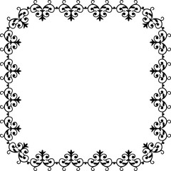 Vintage Ornamental Frame – Elegant Black Vector Border, PNG, 300 DPI 