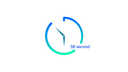 58 Second timer clock icon illustration. modern design illustration 4k illustration. and creating a stunning illustration.