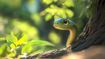 Serpent Approached Eve in Garden. Bible Story