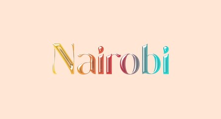 Nairobi name isolated. Nairobi graffiti. Nairobi typography. Nairobi graphic bold name. World's famous countries and cities' names illustration. Graphic vector design in jpg format.
