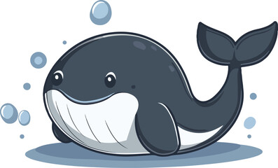 Cartoon whale illustration material
