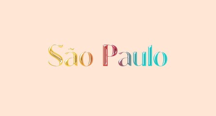 Sao paulo name isolated. Sao paulo  graffiti. Sao paulo  typography. Sao paulo  graphic bold name. World's famous countries and cities' names illustration. Graphic vector design in jpg format.
