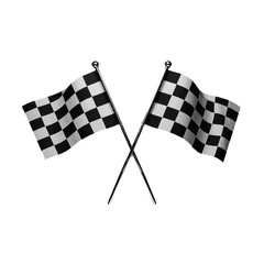 Fototapeta premium Crossed Checkered Racing Flags Isolated on Transparent Background, Generative AI