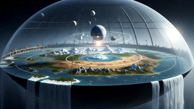 Fantastic Spherical Diorama Model of Earth with Celestial Bodies