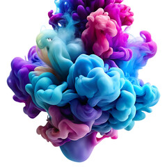 Vibrant swirling ink cloud abstract art isolated on transparent background
