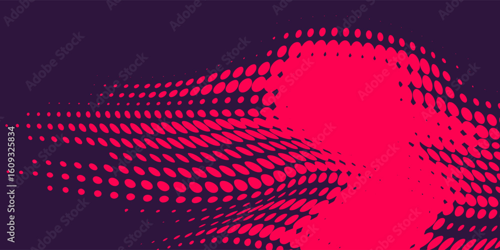 Poster stylish gradient pink dot circle halo background line vector point form in diagonal angle
