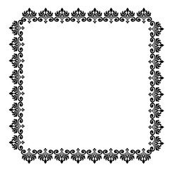 Vintage Ornamental Vector Frame – Elegant Black Vector Border, SVG