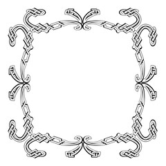 Vintage Ornamental Vector Frame – Elegant Black Vector Border, SVG