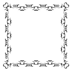 Vintage Ornamental Vector Frame – Elegant Black Vector Border, SVG