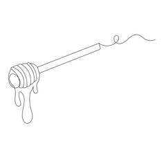 Honey dripping icon   continuous one line drawing of outline vector illustration