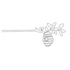 Honey dripping icon   continuous one line drawing of outline vector illustration