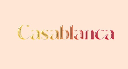 Casablanca name isolated. Casablanca graffiti. Casablanca typography. Casablanca graphic bold name. World's famous countries and cities' names illustration. Graphic vector design in jpg format.
