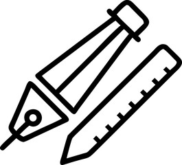 drawing tools vector icon on white or transparent background. Graphic design Stroke icon collections. Editable Stroke icon collection Outline icon.