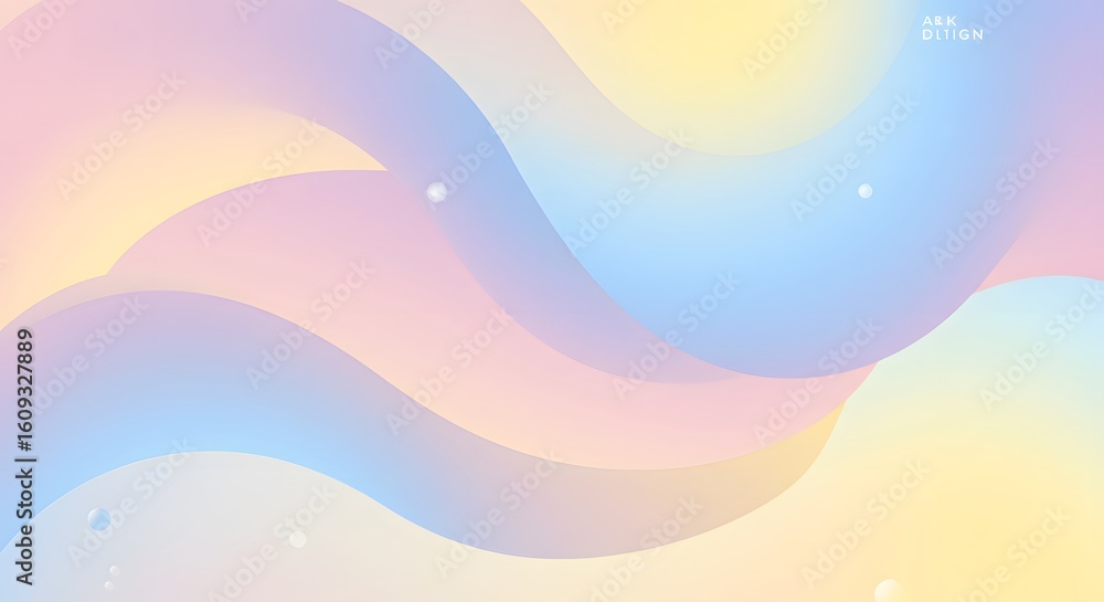 Poster dreamy abstract background with fluid gradient waves. soft pastel color flow in a modern 3d design c