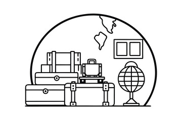 vintage travel themed room with maps t