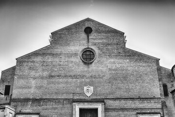 Facade of the roman catholic Cathedral of Padua, Italy