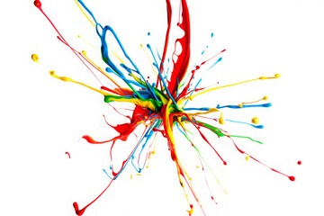 Vibrant Multicolored Paint Explosion: Dynamic Abstract Background Image