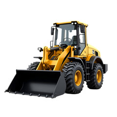 Fototapeta premium yellow bulldozer isolated on white