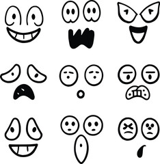 Black and White Comic Style Faces