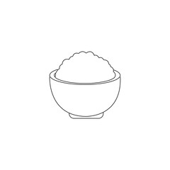 Food Bowl – Minimalist Line Drawing Vector Illustration