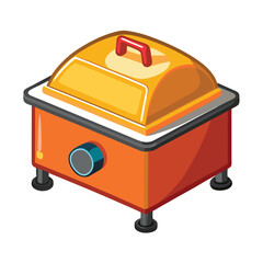 Electric Food Warmer on White Studio Background
