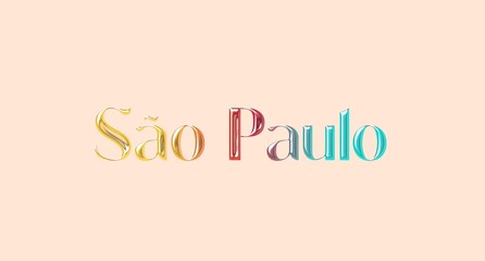 Sao Paulo name isolated. Sao Paulo graffiti. Sao Paulo typography. Sao Paulo graphic bold name. World's famous countries and cities' names illustration. Graphic vector design in jpg format.	
