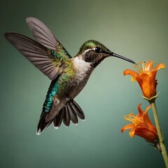 Gradient Hummingbird Design – Exotic Tiny Bird Illustration in Vivid Colors